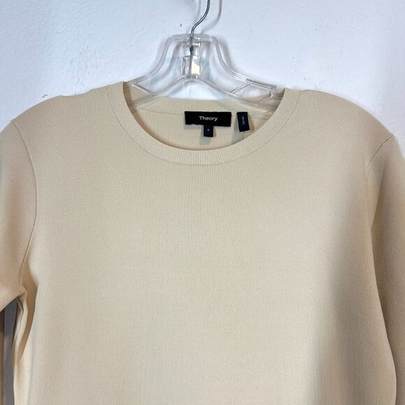 Theory Tunic Top Sweater Ivory Bell Sleeve Minimalist Small - Picture 4 of 10
